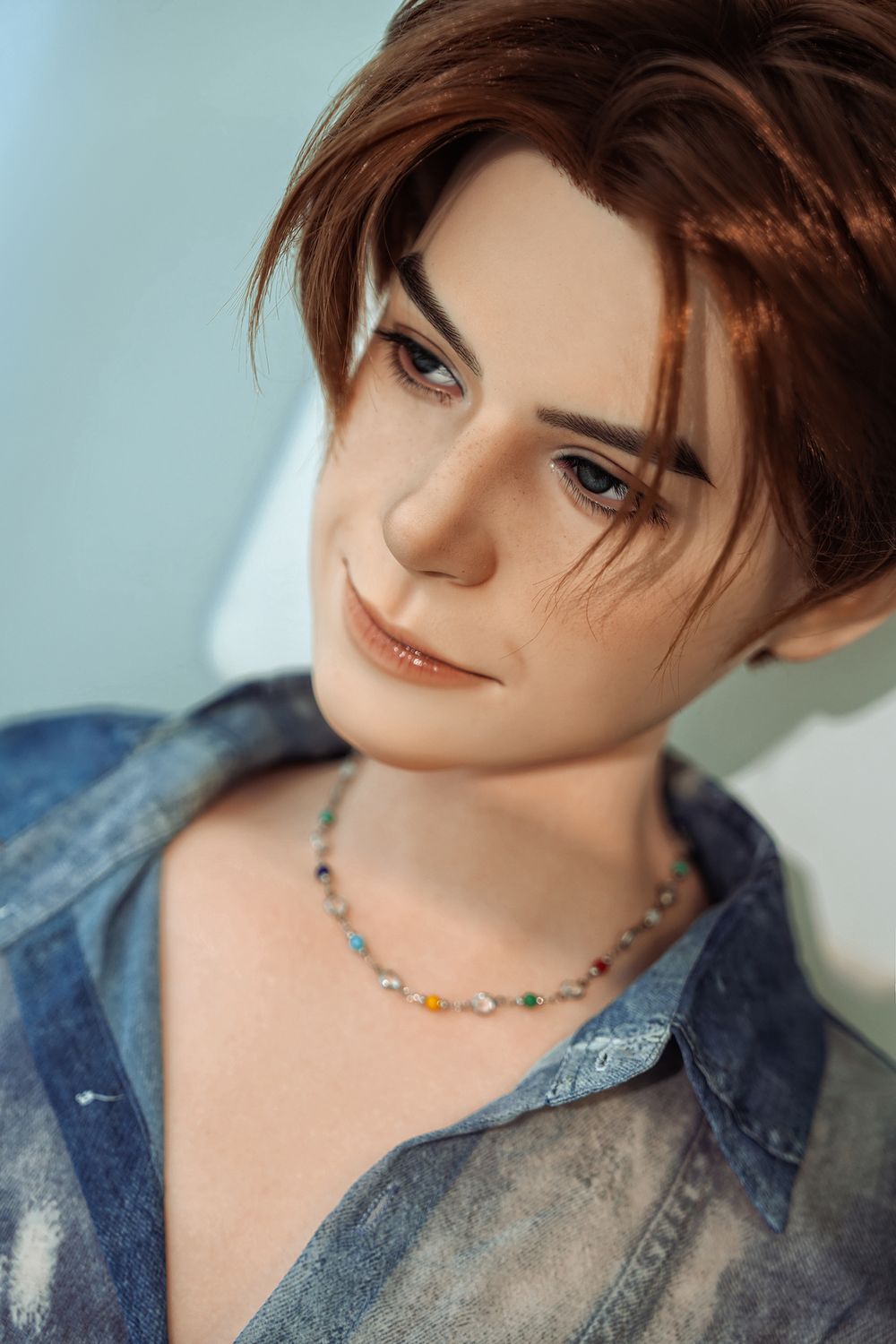 SY DOLL | 160cm（5.25’）- Full Silicone - Automatic Penis Insertion - Charming Handsome Realistic Gay Male Sex Doll -  Logan
