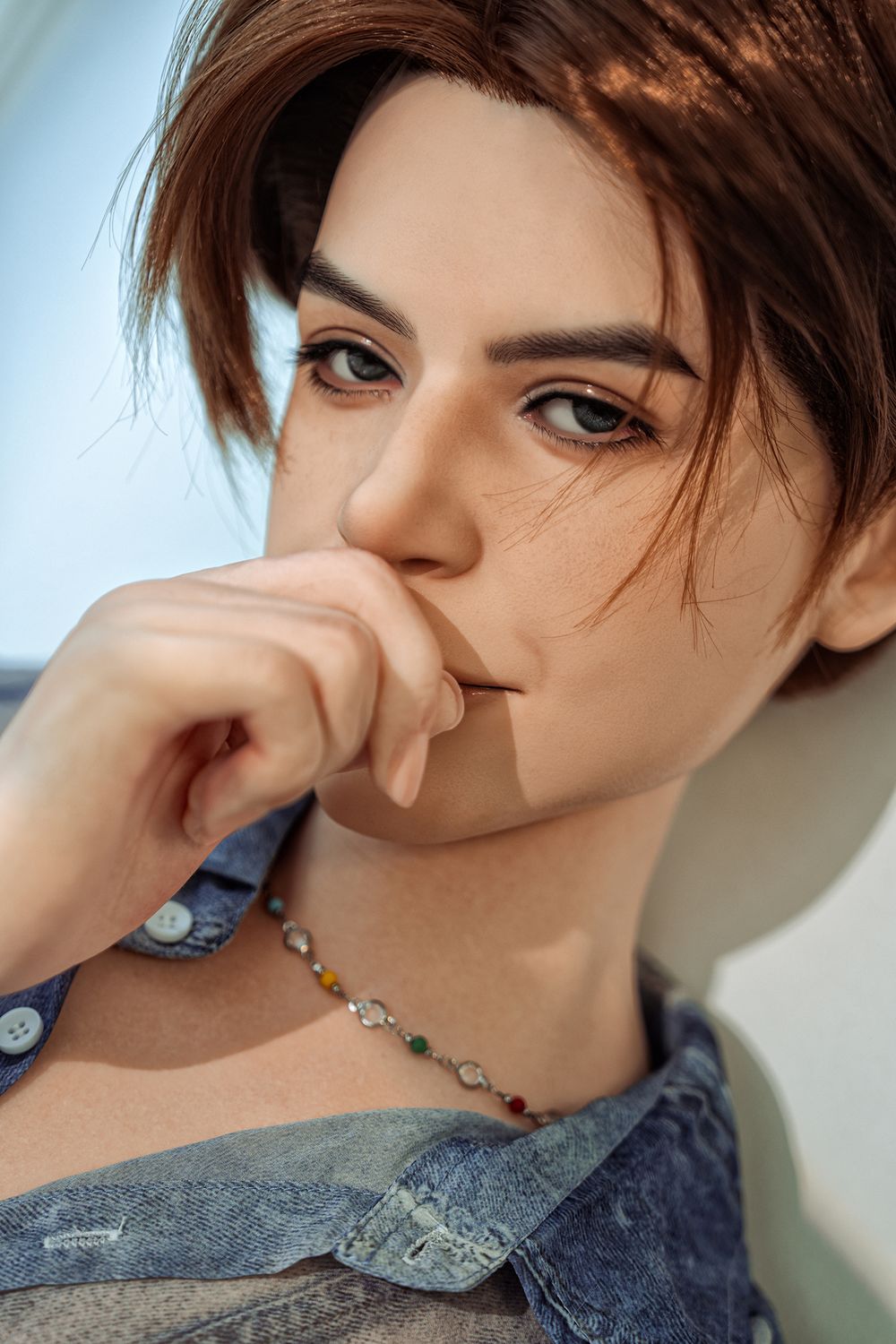 SY DOLL | 160cm（5.25’）- Full Silicone - Automatic Penis Insertion - Charming Handsome Realistic Gay Male Sex Doll -  Logan