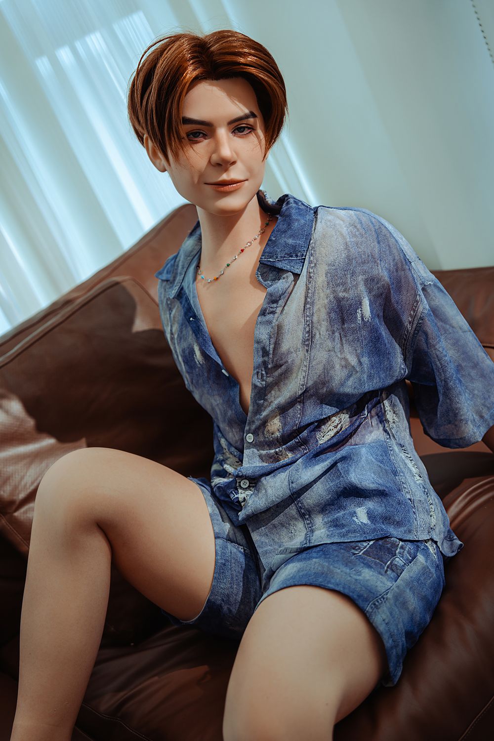 SY DOLL | 160cm（5.25’）- Full Silicone - Automatic Penis Insertion - Charming Handsome Realistic Gay Male Sex Doll -  Logan